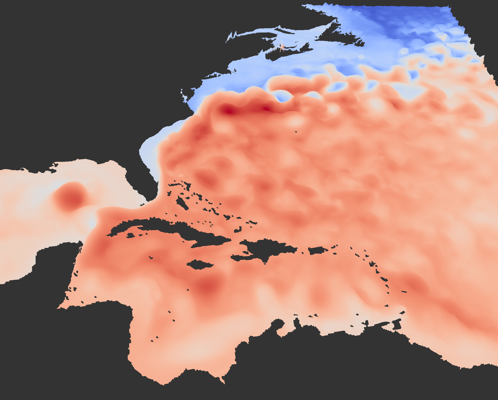 Sea surface height and speed model output