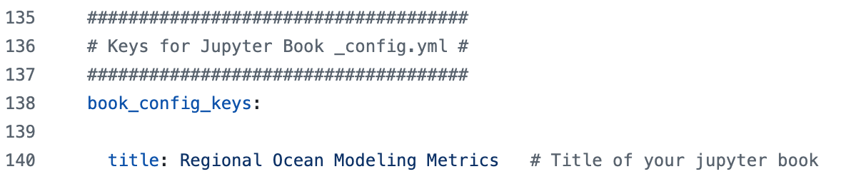 jupyter book configuration section of config.yml