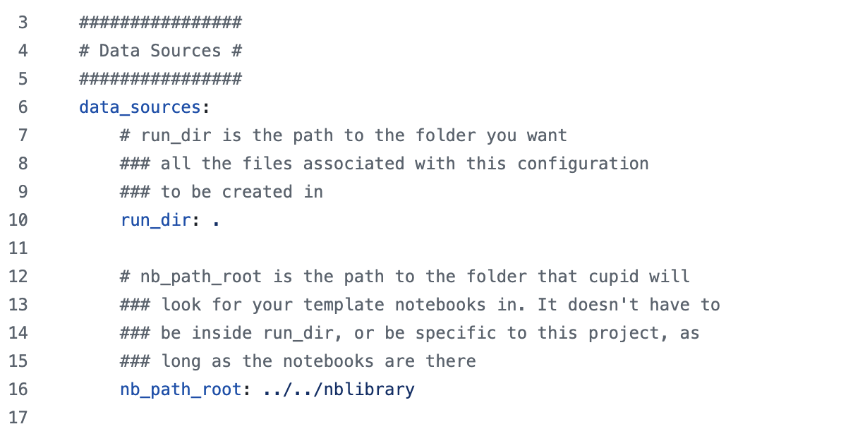 data sources section of config.yml